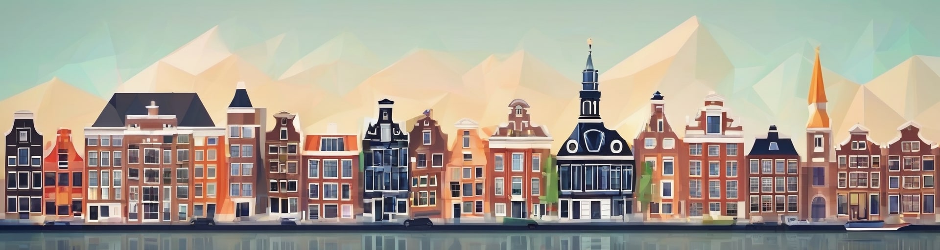 The Dutch language represented by the skyline of the capital city.