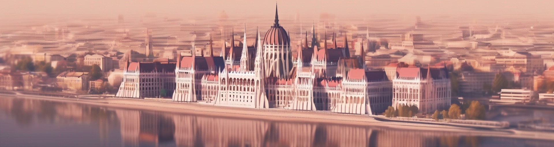 The Hungarian language represented by the skyline of the capital city.