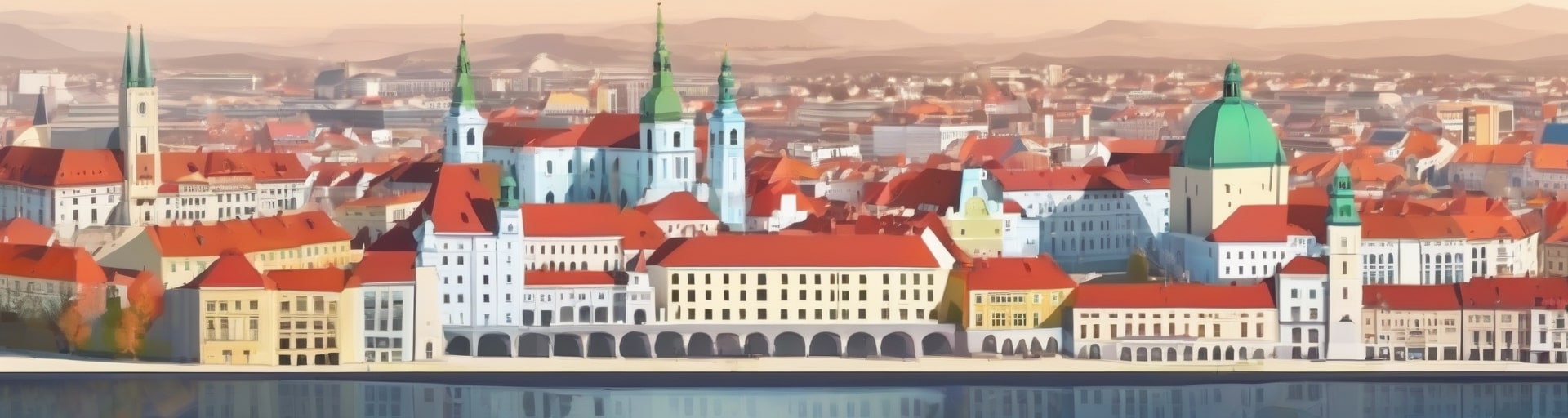 The Slovak language represented by the skyline of the capital city.