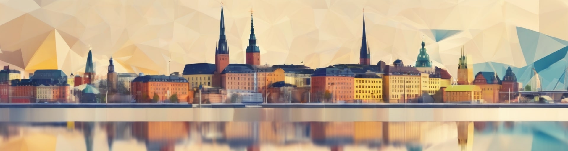 The Swedish language represented by the skyline of the capital city.