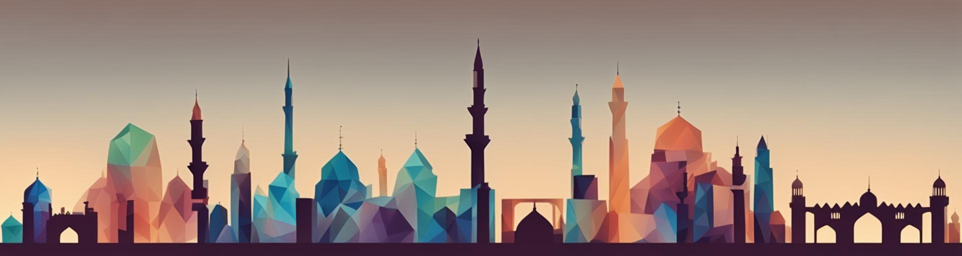 The skyline which represents the language Arabic.