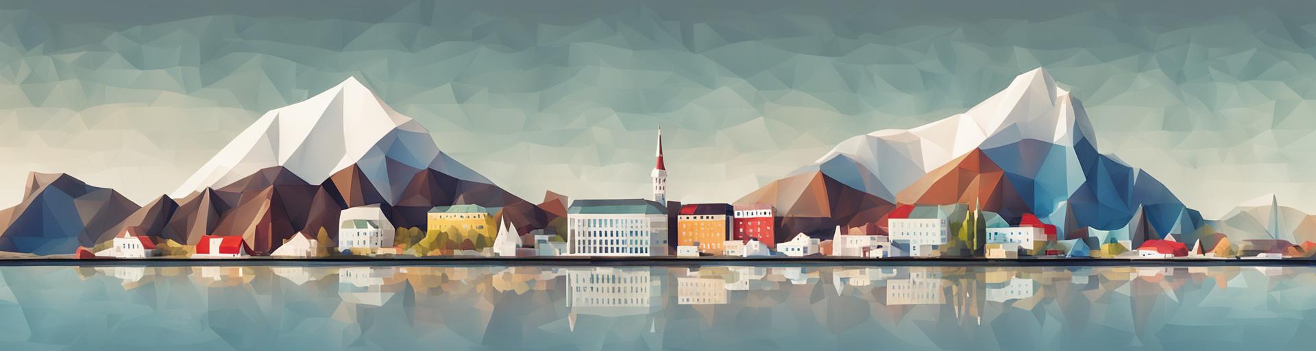 The skyline which represents the language Icelandic.