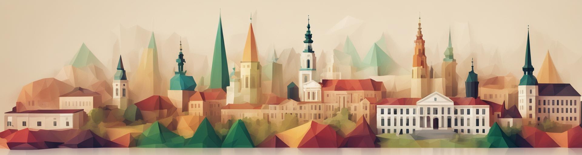 The skyline which represents the language Lithuanian.