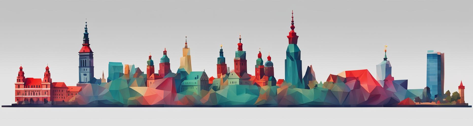 The skyline which represents the language Polish.